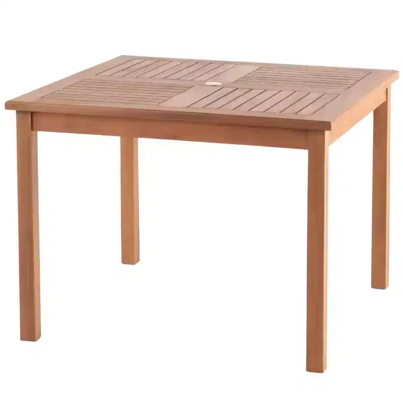 Table à manger carrée d'extérieur 4 personnes Nordic Teak 39 naturelle - Beige