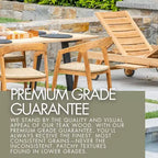 Table à manger carrée d'extérieur 4 personnes Nordic Teak 39 naturelle - Beige