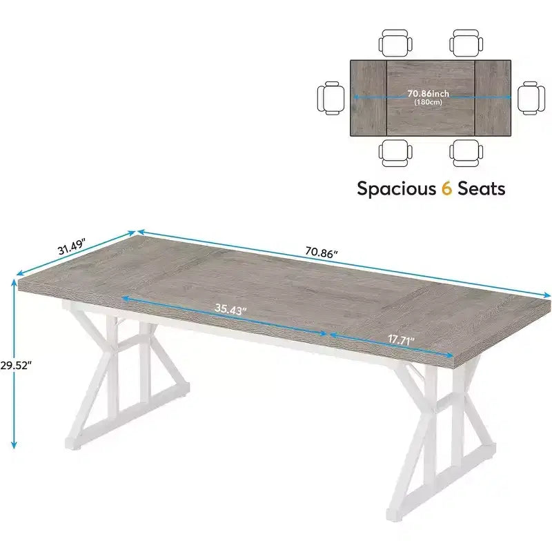 Table de conférence Lantine 6 pieds, 180 L x 80 l x 75 H cm