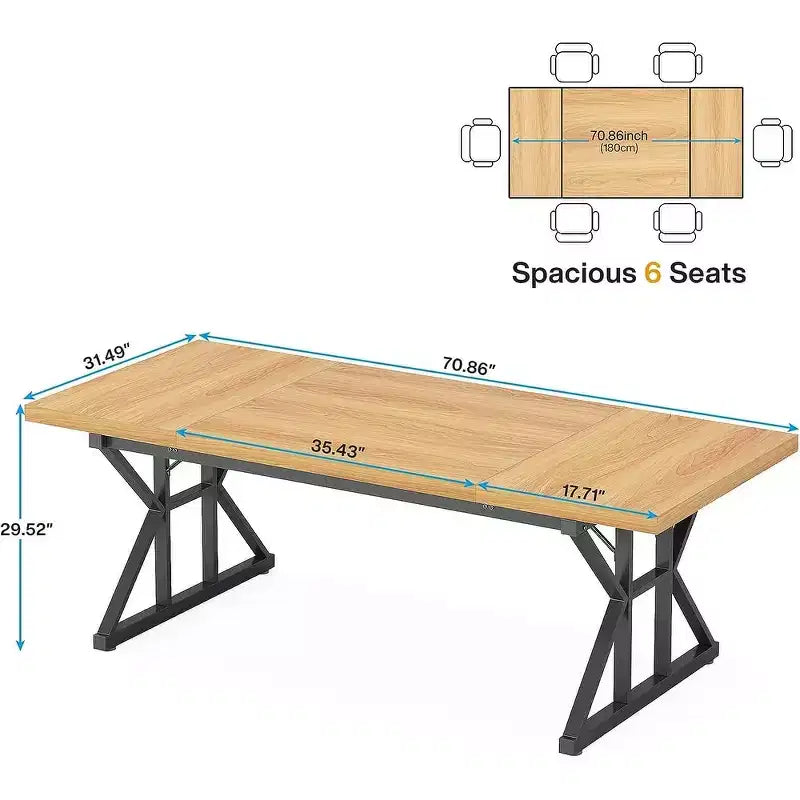 Table de conférence Lantine 6 pieds, 180 L x 80 l x 75 H cm
