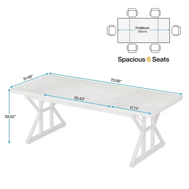 Table de conférence Lantine 6 pieds, 180 L x 80 l x 75 H cm