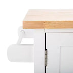 Desserte de cuisine 2 portes 1 étagère Kesler - KCH8705 - Blanc/Naturel - Safavieh