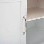 Desserte de cuisine 2 portes 1 étagère Kesler - KCH8705 - Blanc/Naturel - Safavieh