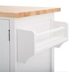 Desserte de cuisine 2 portes 1 étagère Kesler - KCH8705 - Blanc/Naturel - Safavieh