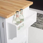 Desserte de cuisine 2 portes 1 étagère Kesler - KCH8705 - Blanc/Naturel - Safavieh