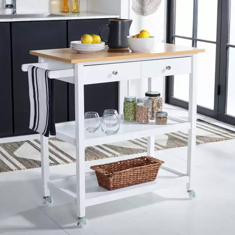 Chariot de Cuisine Cohyn 2 Tiroirs 3 Étagères - KCH1401 - Safavieh