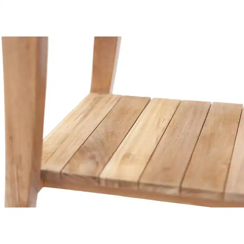 Banc de douche de style asiatique Nordic Teak 30 avec étagère - Beige