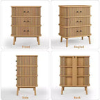 Commode à 3 tiroirs Garvee, commode pour chambre à coucher, table de chevet moderne du milieu du siècle, commode en osier spacieuse pour placard, couloir, naturelle