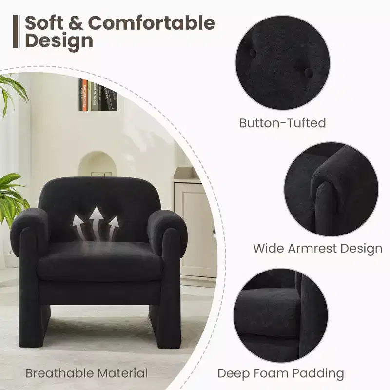Fauteuil d'appoint Hyleory nuageux et doux, fauteuil pour chambre à coucher, zone de réception, salle de lecture, salon