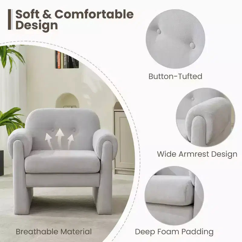 Fauteuil d'appoint Hyleory nuageux et doux, fauteuil pour chambre à coucher, zone de réception, salle de lecture, salon