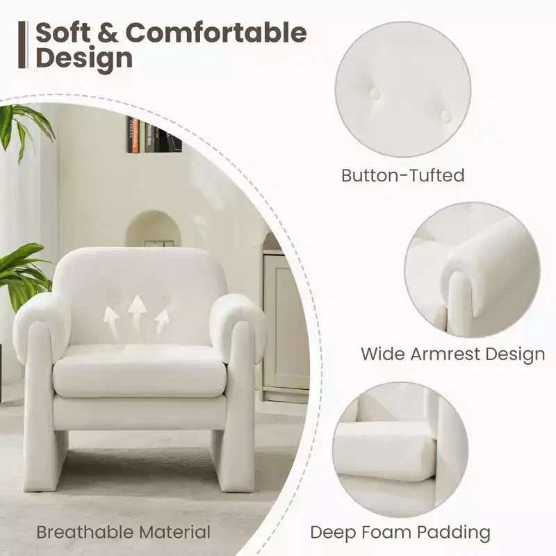 Fauteuil d'appoint Hyleory nuageux et doux, fauteuil pour chambre à coucher, zone de réception, salle de lecture, salon