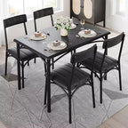 Ensemble table à manger WhizMax pour 2, ensemble table de salle à manger carrée avec 2 chaises rembourrées, ensemble table et chaises de cuisine 3 pièces, ensemble table de cuisine
