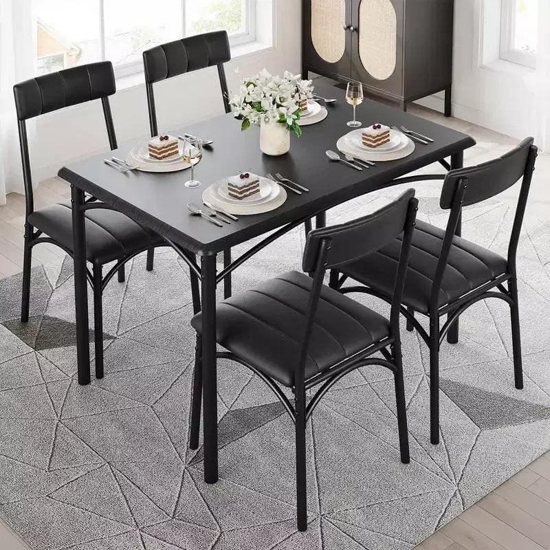 Ensemble table à manger WhizMax pour 2, ensemble table de salle à manger carrée avec 2 chaises rembourrées, ensemble table et chaises de cuisine 3 pièces, ensemble table de cuisine