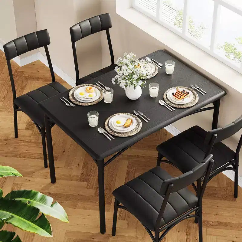 Ensemble table à manger WhizMax pour 2, ensemble table de salle à manger carrée avec 2 chaises rembourrées, ensemble table et chaises de cuisine 3 pièces, ensemble table de cuisine