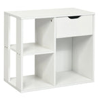 Table d'appoint à 3 niveaux avec étagère de rangement et tiroir - 23,5 x 12 x 20,5 (L x l x H)