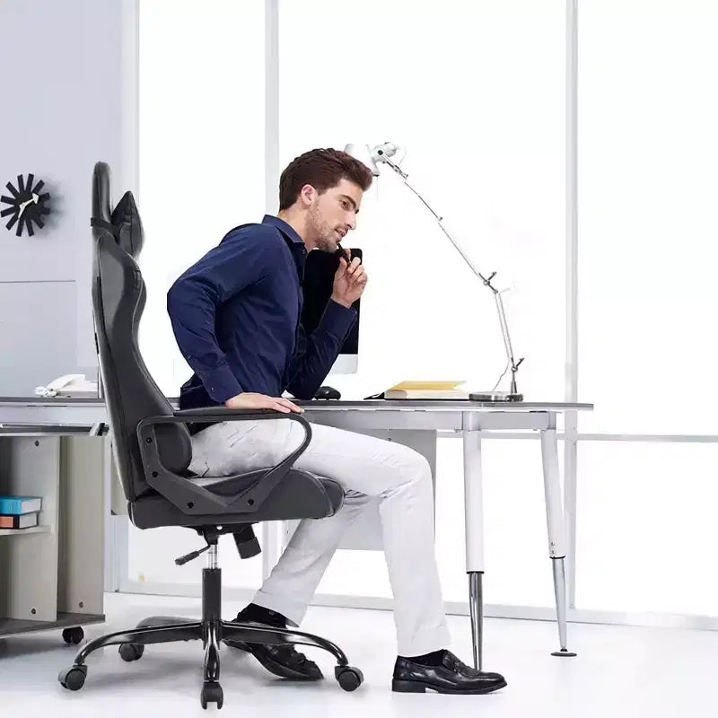 FDW Chaise de Bureau Chaise Gaming Chaise de Bureau Fauteuil de Direction avec Support Lombaire Tabouret Réglable Chaise d'Ordinateur Pivotante à Roulettes