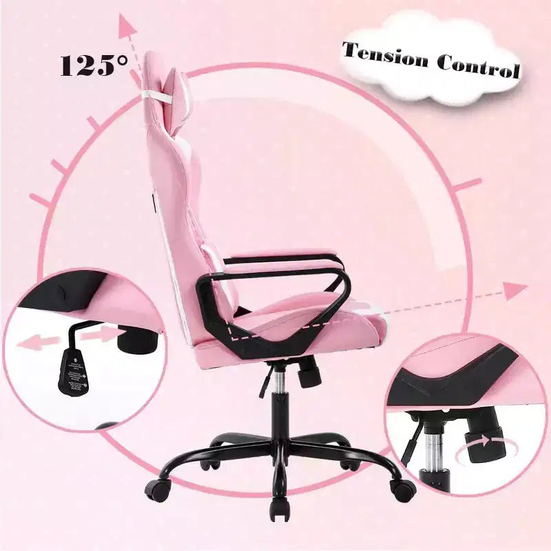 FDW Chaise de Bureau Chaise Gaming Chaise de Bureau Fauteuil de Direction avec Support Lombaire Tabouret Réglable Chaise d'Ordinateur Pivotante à Roulettes
