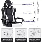 FDW Chaise de Bureau Chaise Gaming Chaise de Bureau Fauteuil de Direction avec Support Lombaire Tabouret Réglable Chaise d'Ordinateur Pivotante à Roulettes