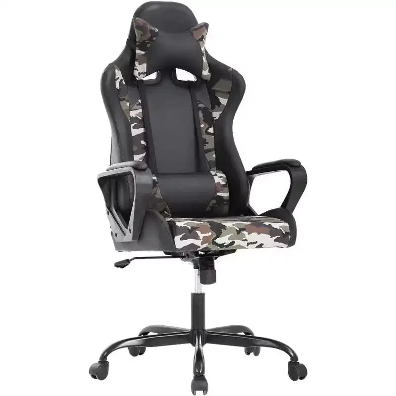 FDW Chaise de Bureau Chaise Gaming Chaise de Bureau Fauteuil de Direction avec Support Lombaire Tabouret Réglable Chaise d'Ordinateur Pivotante à Roulettes