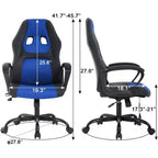 FDW Chaise de bureau gamer, Chaise de bureau ergonomique avec massage, Fauteuil de bureau en cuir PU avec support lombaire, appui-tête et accoudoirs