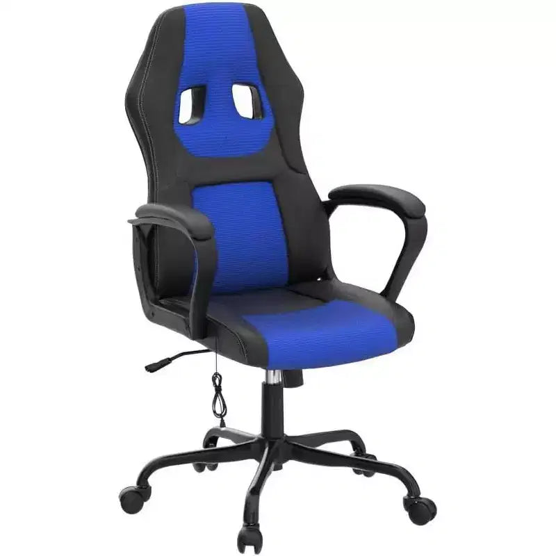 FDW Chaise de bureau gamer, Chaise de bureau ergonomique avec massage, Fauteuil de bureau en cuir PU avec support lombaire, appui-tête et accoudoirs