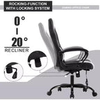 FDW Chaise de bureau gamer, Chaise de bureau ergonomique avec massage, Fauteuil de bureau en cuir PU avec support lombaire, appui-tête et accoudoirs