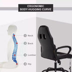FDW Chaise de bureau gamer, Chaise de bureau ergonomique avec massage, Fauteuil de bureau en cuir PU avec support lombaire, appui-tête et accoudoirs