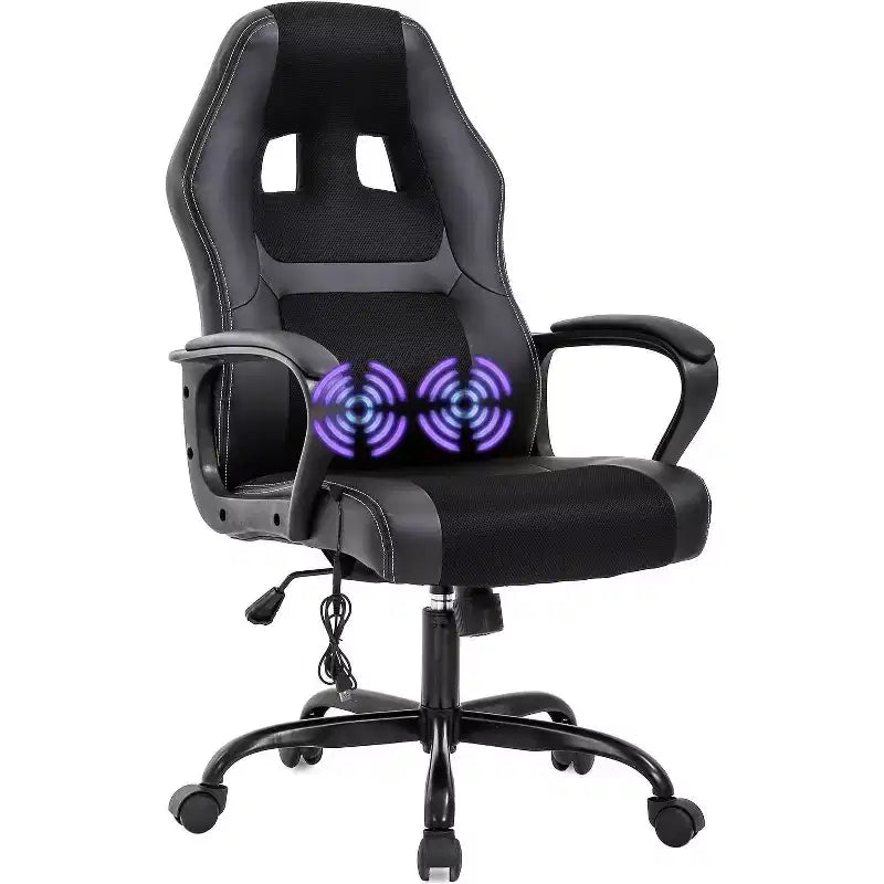 FDW Racing Gaming Chair Home Office Chair Ergonomic Desk Chair Massage PU Leather Computer Chair with Lumbar Support Headrest Armrest