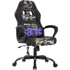 FDW Chaise de bureau gamer, Chaise de bureau ergonomique avec massage, Fauteuil de bureau en cuir PU avec support lombaire, appui-tête et accoudoirs