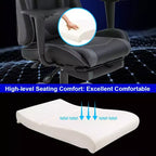 FDW Chaise de Bureau Gaming Fauteuil de Bureau Chaise de Direction Ergonomique en Cuir PU à Dossier Haut avec Support Lombaire et Repose-Pieds