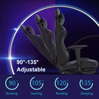 FDW Chaise de Bureau Gaming Fauteuil de Bureau Chaise de Direction Ergonomique en Cuir PU à Dossier Haut avec Support Lombaire et Repose-Pieds