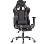 FDW Chaise de Bureau Gaming Fauteuil de Bureau Chaise de Direction Ergonomique en Cuir PU à Dossier Haut avec Support Lombaire et Repose-Pieds