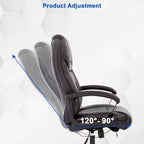 Chaise de bureau de direction grande taille FDW avec support lombaire, assise large, hauteur réglable et fonction pivotante, parfaite pour la maison et le bureau