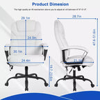 Chaise de bureau de direction grande taille FDW avec support lombaire, assise large, hauteur réglable et fonction pivotante, parfaite pour la maison et le bureau