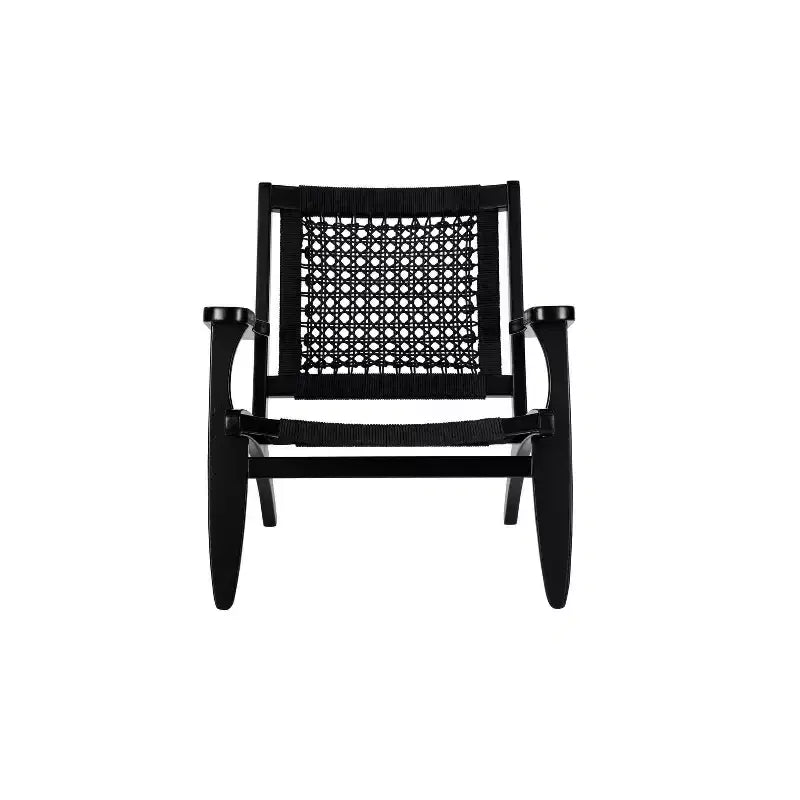 Fauteuil Boraam Harrison en corde tressée hexagonale noire