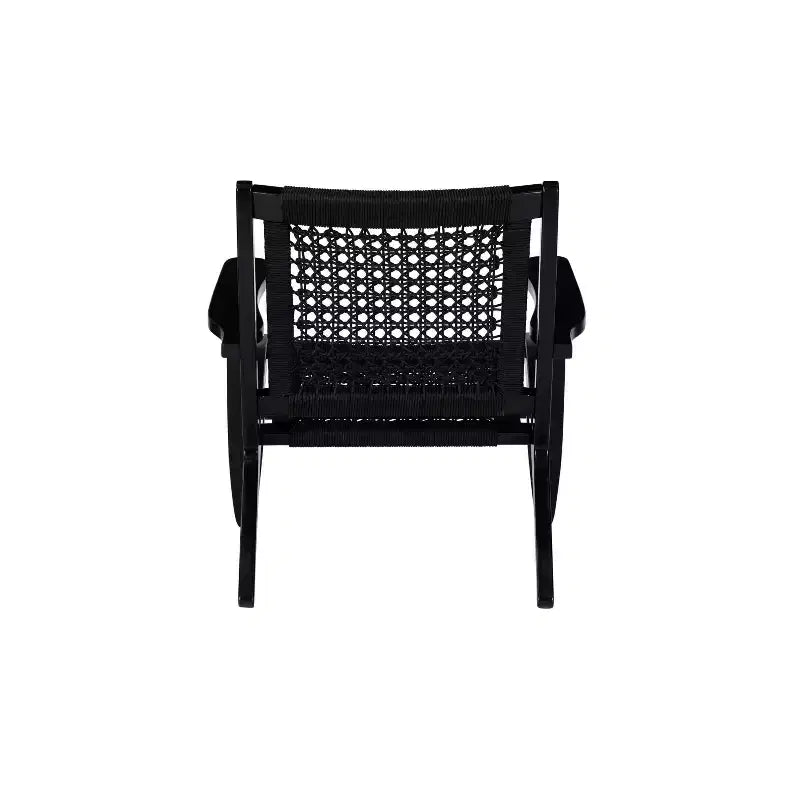 Fauteuil Boraam Harrison en corde tressée hexagonale noire