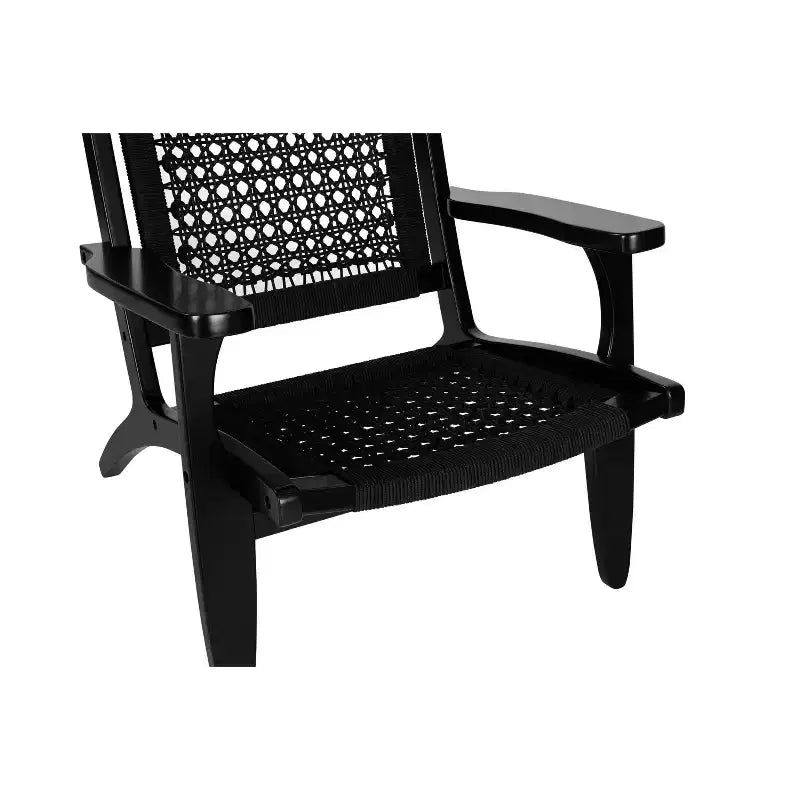 Fauteuil Boraam Harrison en corde tressée hexagonale noire