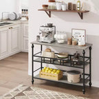 Console Garvee, table de canapé à 3 niveaux, table d'entrée étroite avec rangement, table de couloir industrielle de 109 cm derrière le canapé, gris rustique