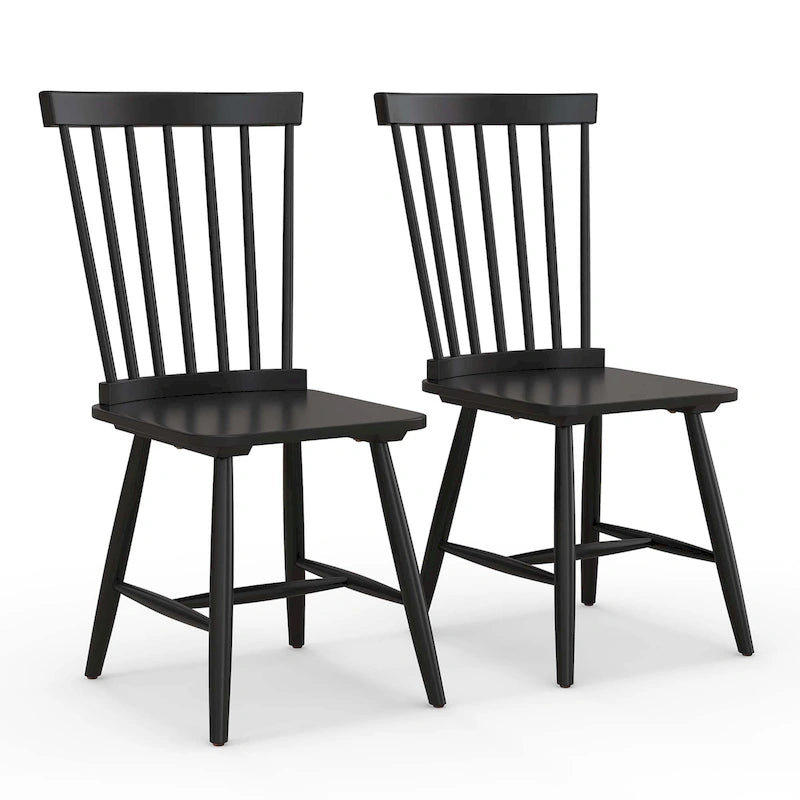 Costway Windsor Lot de 2 Chaises de Salle à Manger sans Accoudoirs à Dossier à Barreaux Massif - Voir Détails