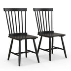 Costway Windsor Lot de 2 Chaises de Salle à Manger sans Accoudoirs à Dossier à Barreaux Massif - Voir Détails