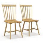 Costway Windsor Lot de 2 Chaises de Salle à Manger sans Accoudoirs à Dossier à Barreaux Massif - Voir Détails