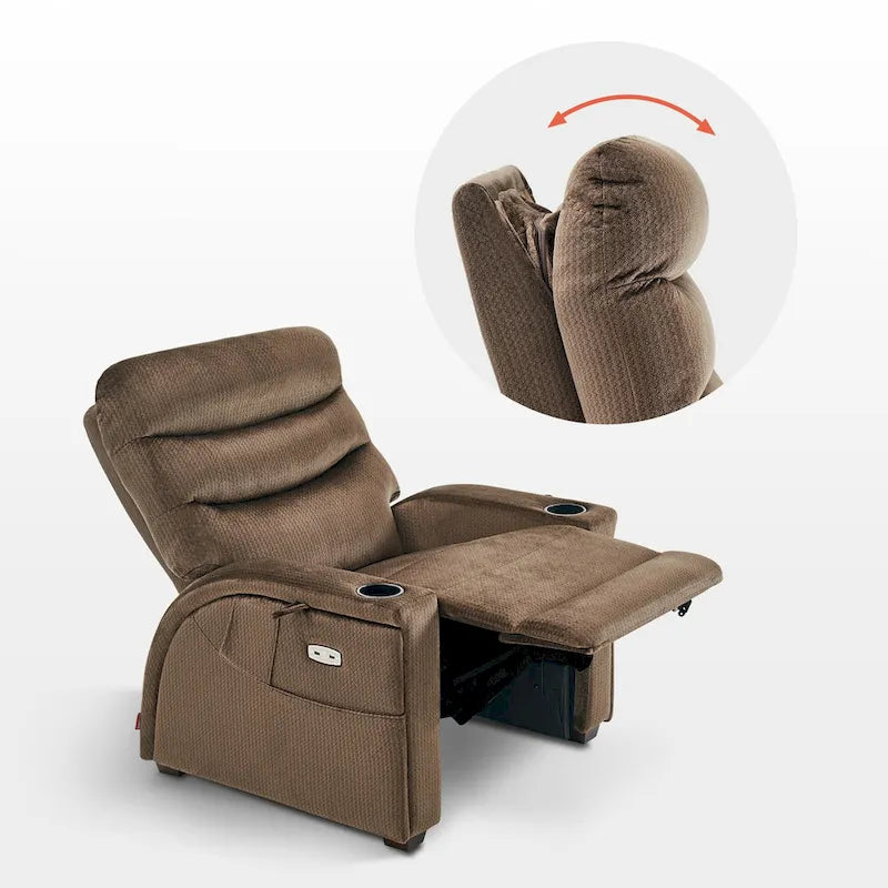 Fauteuil inclinable zéro gravité électrique MCombo avec appuie-tête réglable pour salon, tissu ZG334