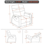 Fauteuil inclinable zéro gravité électrique MCombo avec appuie-tête réglable pour salon, tissu ZG334
