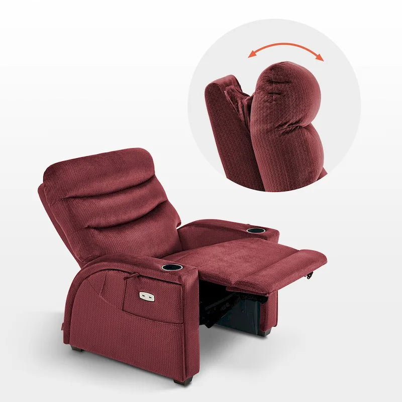 Fauteuil inclinable zéro gravité électrique MCombo avec appuie-tête réglable pour salon, tissu ZG334