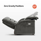 Fauteuil inclinable zéro gravité électrique MCombo avec appuie-tête réglable pour salon, tissu ZG334
