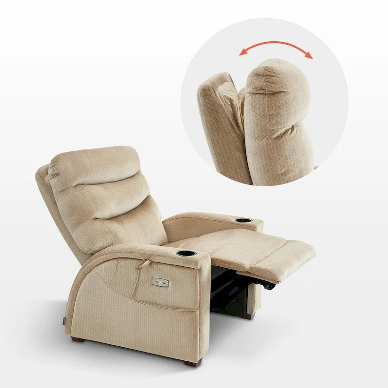Fauteuil inclinable zéro gravité électrique MCombo avec appuie-tête réglable pour salon, tissu ZG334