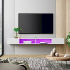 WAMPAT Étagère TV flottante de 70 pouces avec lumières LED, meuble TV flottant sous console multimédia TV pour salon - 70 pouces