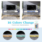 WAMPAT Étagère TV flottante de 70 pouces avec lumières LED, meuble TV flottant sous console multimédia TV pour salon - 70 pouces