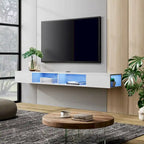 WAMPAT Étagère TV flottante de 70 pouces avec lumières LED, meuble TV flottant sous console multimédia TV pour salon - 70 pouces