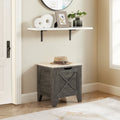 Banc de rangement VECELO, coffre de rangement en bois avec charnières de sécurité en osier tressé, banc à chaussures d'entrée, coffre de rangement de style industriel